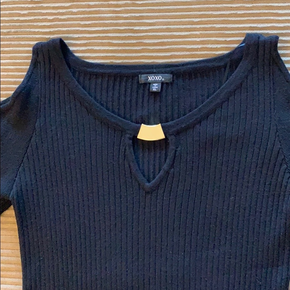 XOXO Cold Shoulder Sweater